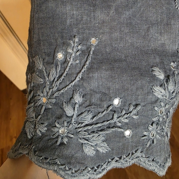 Juliet Dunn London Blue Embroidered Sleeveless Mini Dress - Picture 8 of 16